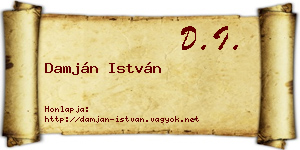 Damján István névjegykártya